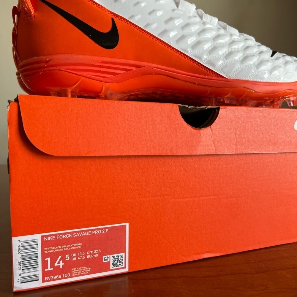 Nike Savage Pro 2 P BV3969-108 White orange new with box Men’s Size 14.5 - Picture 6 of 7